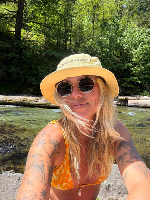 Bucket Hat | 'More Women Outside' Butter Yellow