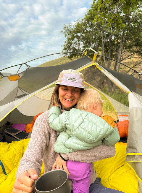 5-Panel Hat | More Moms Outside Khaki + Lilac