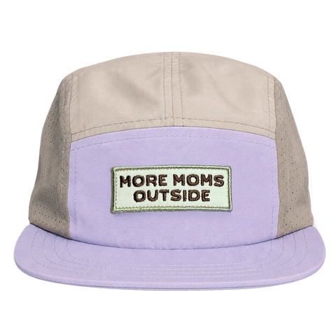 5-Panel Hat | More Moms Outside Khaki + Lilac