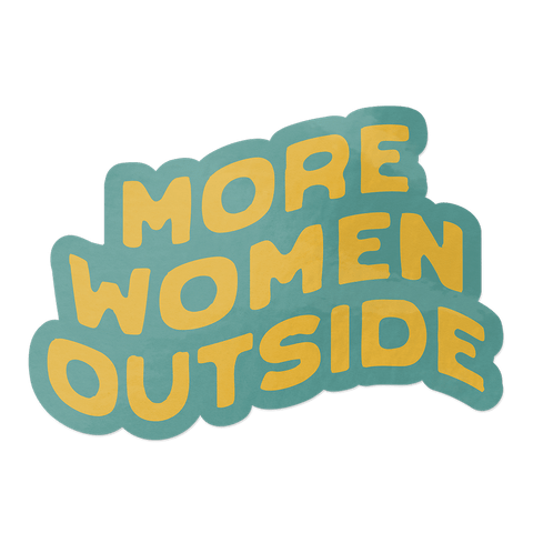 Wavy 'More Women Outside' Sticker | Teal and Yellow