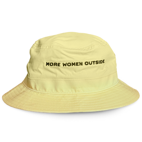 Bucket Hat | 'More Women Outside' Butter Yellow