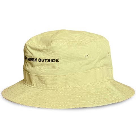 Bucket Hat | 'More Women Outside' Butter Yellow